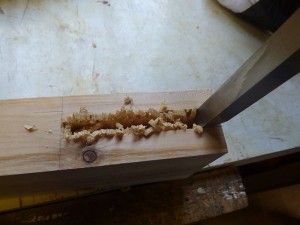 Chiselling the Mortises