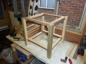 A finished planter frame